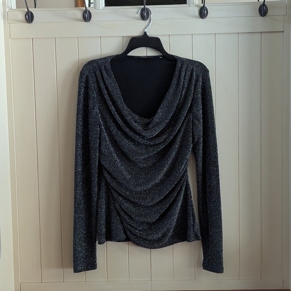 Women's Tahari Small Nylon Metallic Long Sleeve Top